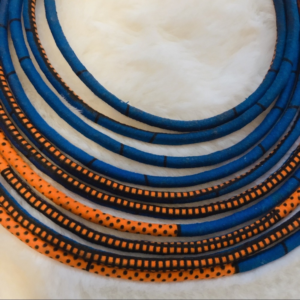 🏝African Print Rope Necklace - Picture 2 of 3